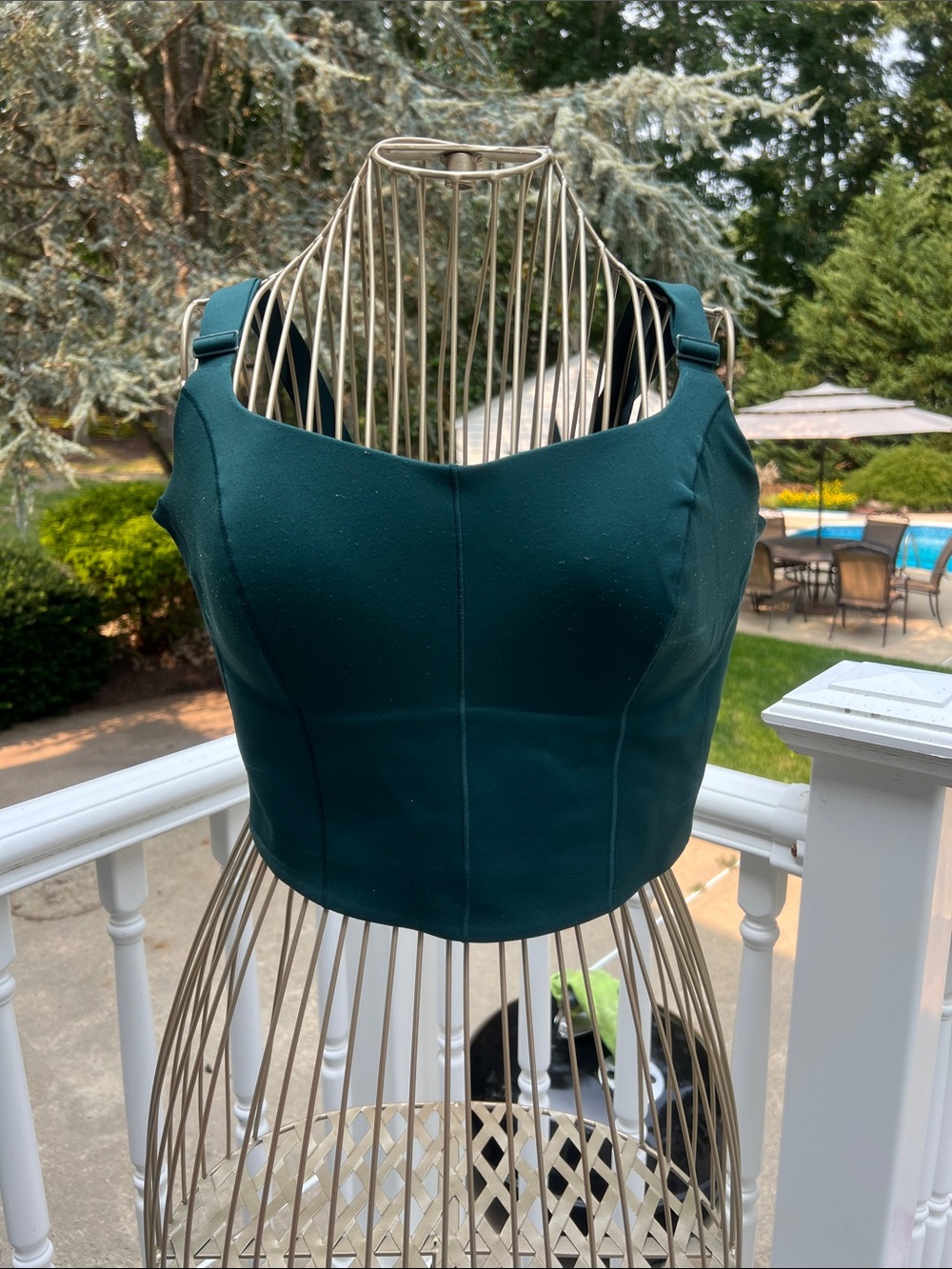 Offline by aerie Women's Forest Green Ribbed Sports Bra